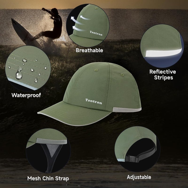 Tontron Wasumer Surf Cap with Hard Shell and Mesh Chin Straps for Surfing, SUP,Kayaking and Watersports - Image 3